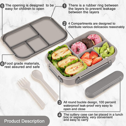 Amathley Lunch Box Kids,Bento Box Adult,Leakproof Lunch Containers for Adults/Kids/Toddler,1200ML-4 Compartments bento Lunch box with Utensil,Microwave & Dishwasher & Freezer Safe (Pink Berry)