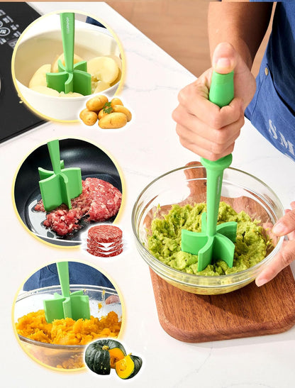 Meat Chopper for Hamburger, CLUEAPOP Premium Heat Resistant Masher and Smasher for Ground Beef, Nylon Ground Beef Chopper Tool and Meat Fork, Non Stick