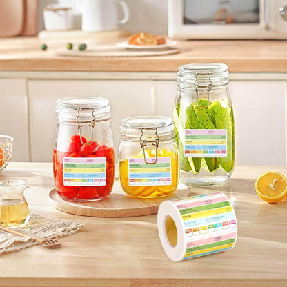480Pcs Food Rotation Labels for Restaurant Self-Adhesive Removable Expiration Date Stickers for Reusable Containers Kitchen Supplies 3 X 2inch