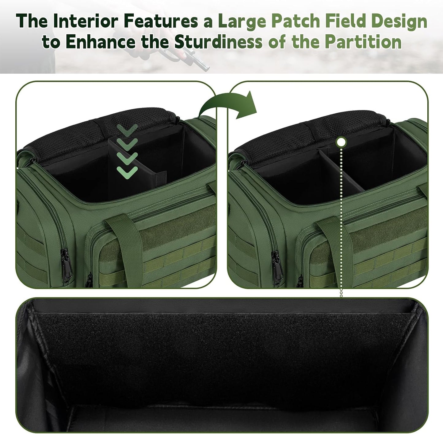 Tactical Pistol Range Bag, Gun Range Bag for Handguns, Shooting Duffle Range Pistol Bag with 6X Magazine Slots, Extra Pockets for Ammo and Essentials