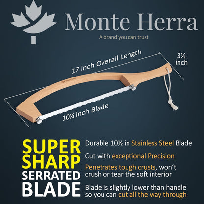 Adjustable Bread Knife for Homemade Bread with 1/2" and 1" Thickness Guides