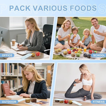 Snack Pack Containers for Kids, 5 Pack Reusable Snack Containers with Lids, 2 Compartment Small Bento Snack Box, BPA-Free, Lunchbox Accessories for Travel