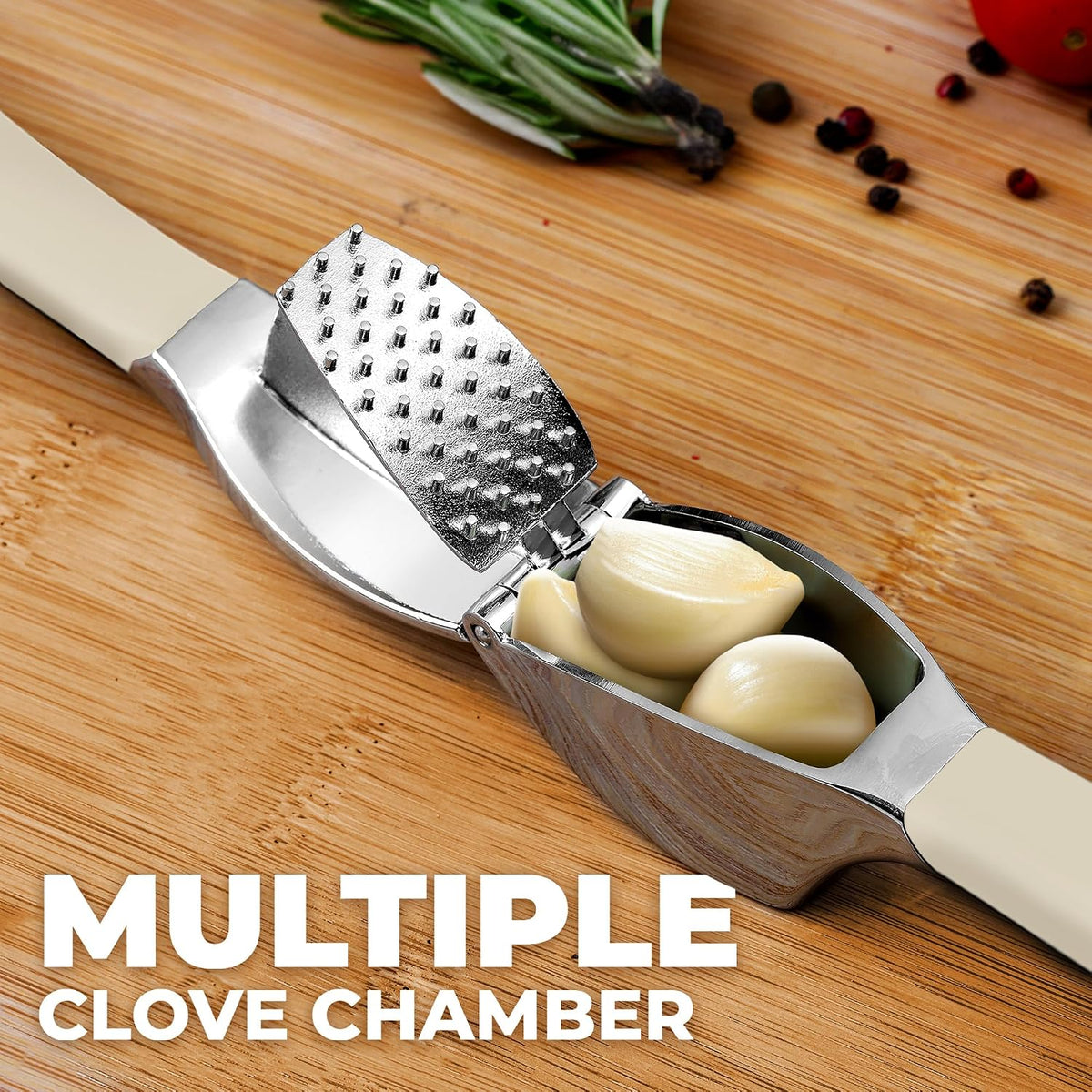 Zulay Kitchen Metal Comfort Grip Garlic Press