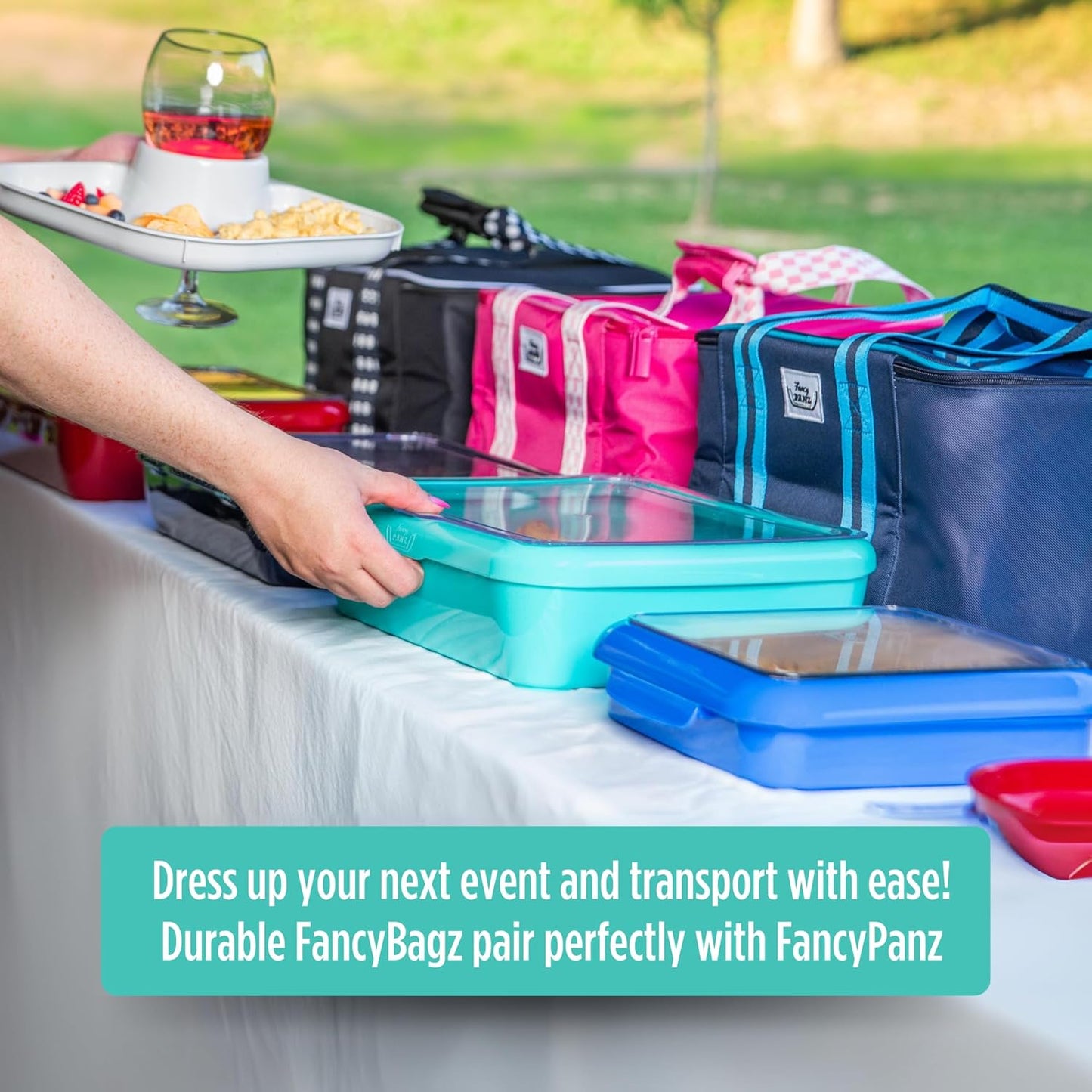Fancy Panz Insulated Casserole Carrier Bag - Pink Thermal Food Transport Bag for Hot & Cold Dishes - Holds 2 Portable Insulated Bag for Potlucks, Parties, Tailgates & Entertaining