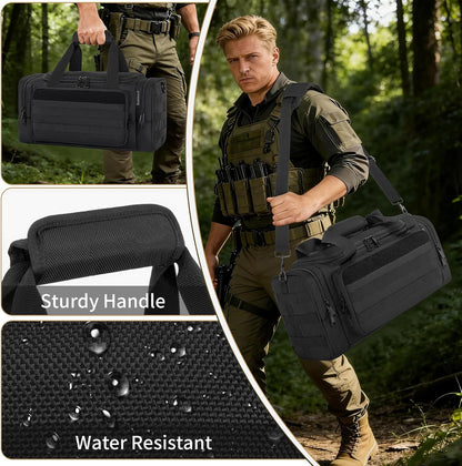 Tactical Pistol Range Bag, Gun Range Bag for Handguns, Shooting Duffle Range Pistol Bag with 6X Magazine Slots, Extra Pockets for Ammo and Essentials