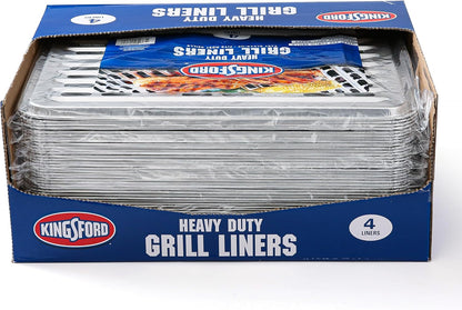 Kingsford Extra Tough Aluminum Grill Liners, Disposable Foil Grill Toppers for Outdoor Grills, Helps Keep Food and Sauce from Falling Through Grates, 16 x 11.75 in, 14 Count