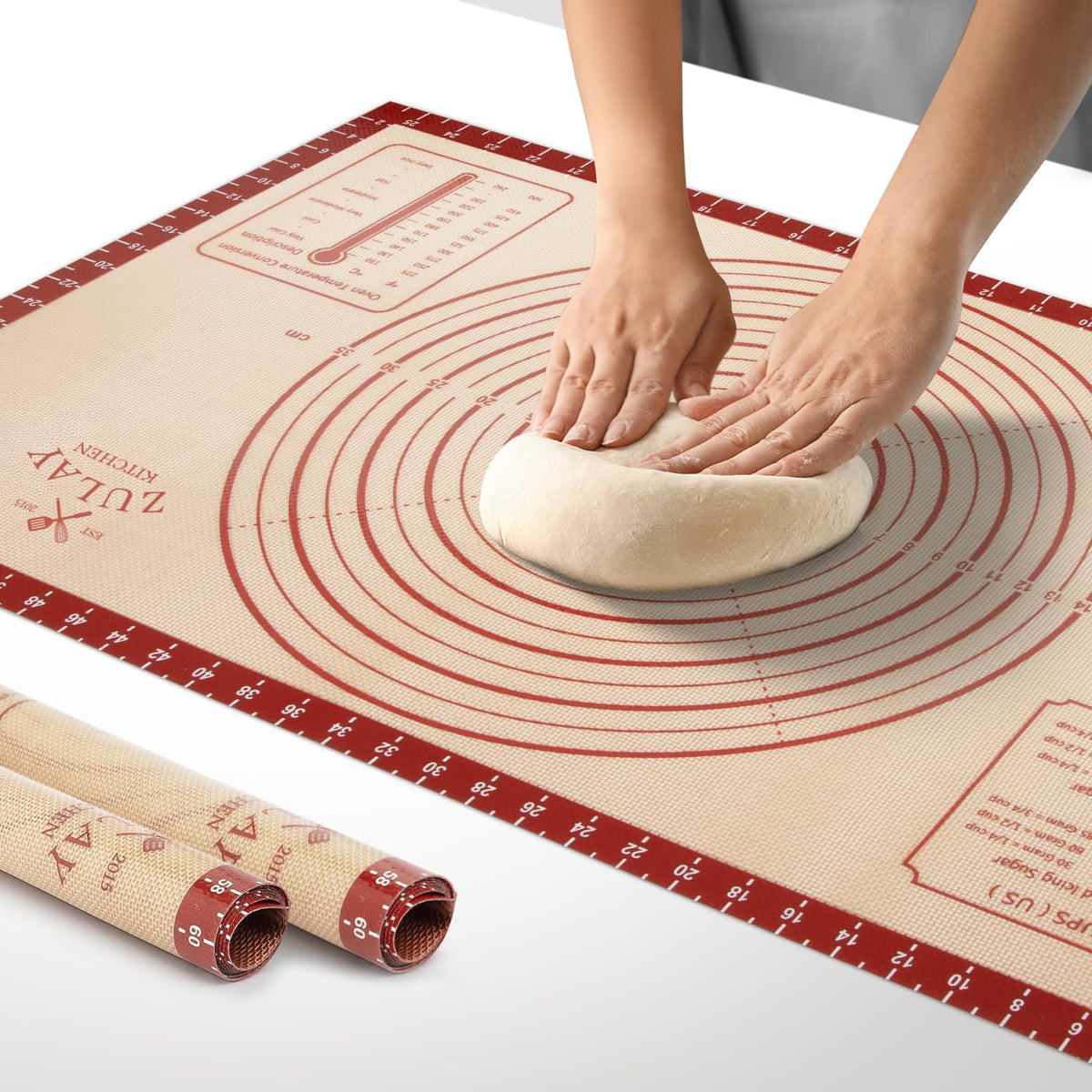 Zulay Kitchen Silicone Baking Mat – 16.5"×11.6" BPA-Free Reusable Baking Sheet, Heat Resistant 480°F – Non-Slip Border, Perfect for Cookies, Bread, Pastries & Oven Use - (Dark Gray)