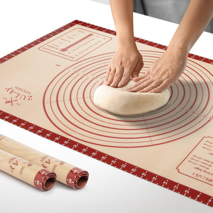 Zulay Kitchen Silicone Baking Mat – 16.5"×11.6" BPA-Free Reusable Baking Sheet, Heat Resistant 480°F – Non-Slip Border, Perfect for Cookies, Bread, Pastries & Oven Use - (Dark Gray)