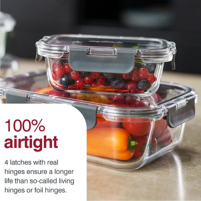 Zyliss Glass Food Storage Container 12.5oz, Shatter Resistant Borosilicate Glass, Airtight Leakproof Tritan Lid, BPA Free, Microwave, Freezer & Dishwasher Safe