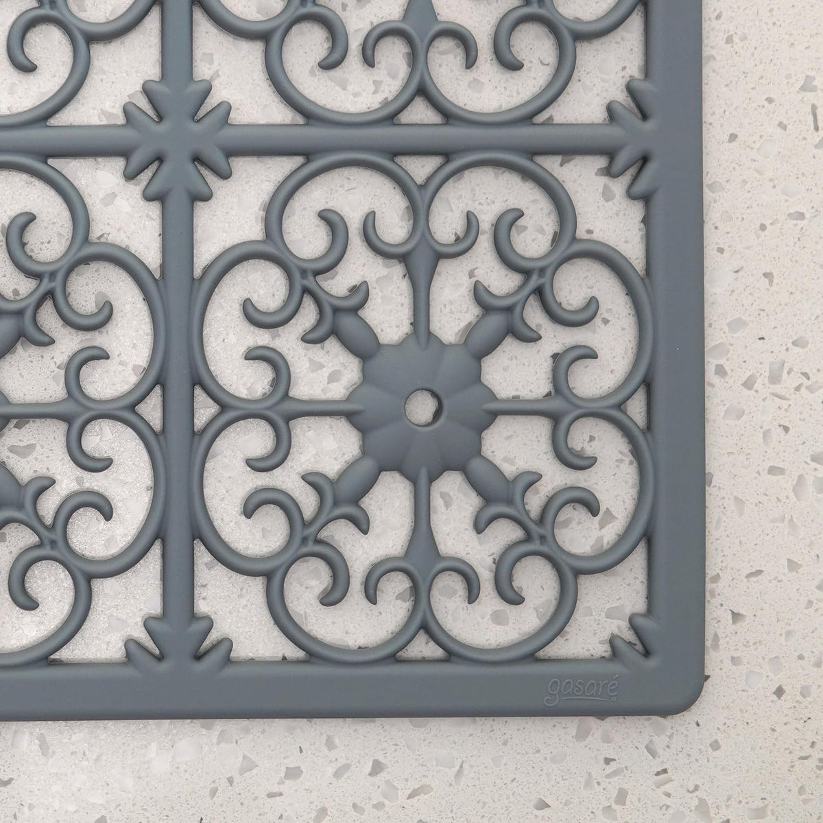 GASARÉ, Extra Large, Thick, Silicone Trivet for Hot Dishes, Pots, and Pans, Heat Resistant Mat for Countertop, Hot Pad for Kitchen, Easy to Clean, 16 x 12 x 3/8 Inches, White