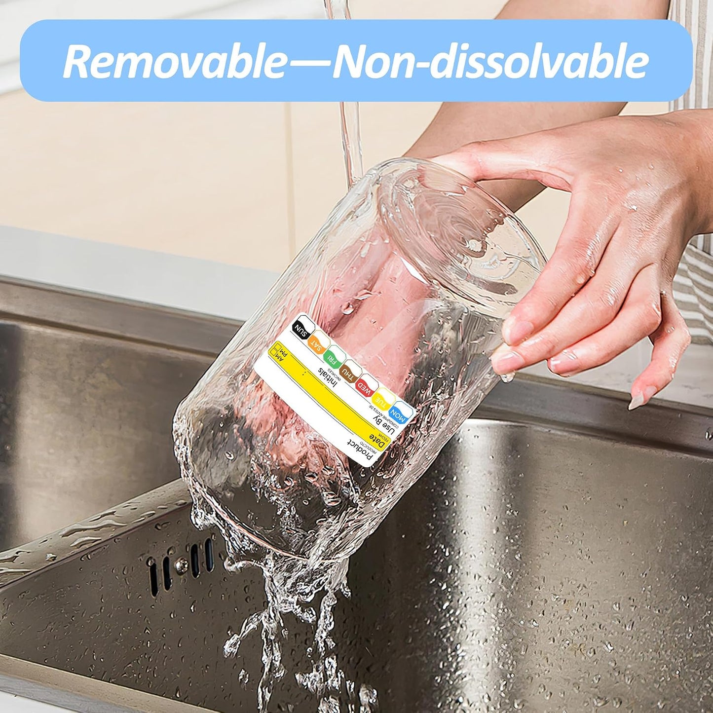 500 Pcs 1 inch X 2 inch Restaurant Quality Shelf Life Food Rotation Labels, Self-Adhesive Removable for Reusable Containers, Food Safety Date Sticker, Leftover Labels (1 * 2in-500pc-Yellow6)