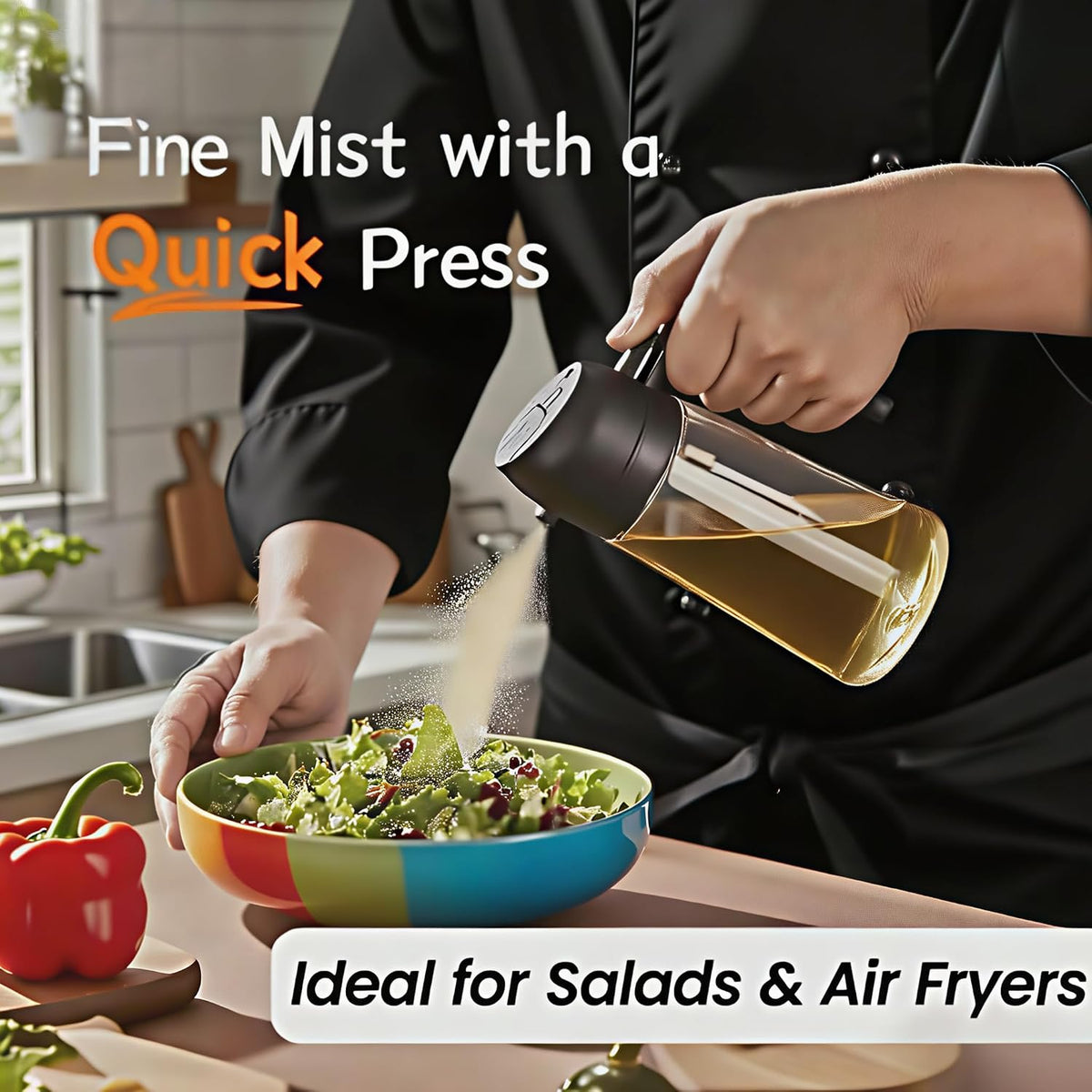 Olive Oil Sprayer for Cooking, 220ml Glass Oil Dispenser