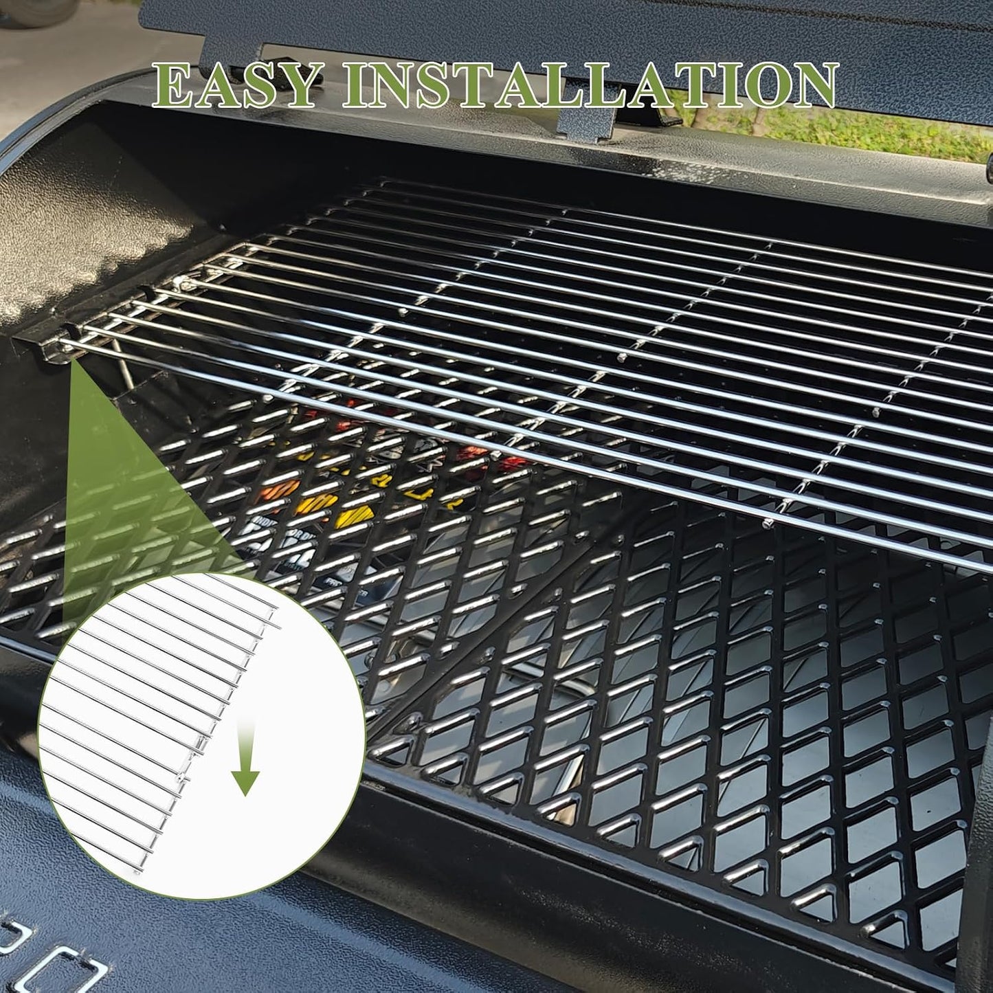 Utheer 2-Pack Griddle Warming Rack for Blackstone 28" Griddles, Stainless Steel Flat Top Grill Accessories | Reversible Rack Adds Prep Space, Foldable Clip-On Design Expands Cooking & Holding Area