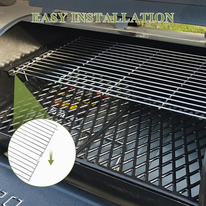 Utheer 2-Pack Griddle Warming Rack for Blackstone 28" Griddles, Stainless Steel Flat Top Grill Accessories | Reversible Rack Adds Prep Space, Foldable Clip-On Design Expands Cooking & Holding Area
