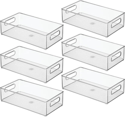 iDesign Stackable Fridge Bin, Clear, Set of 2 | Storage Bin for Freezer or Pantry, Made in USA