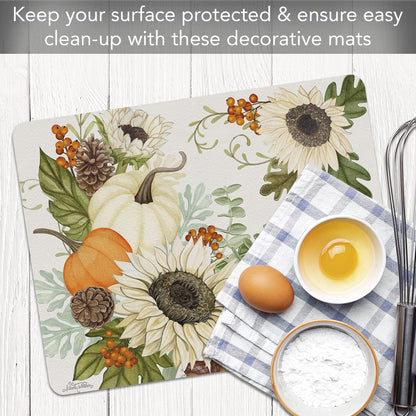 Cut N' Funnel Eat Fresh Designer Flexible Cutting Board Mat 15" x 11.5" Made in the USA Decorative Flexible Easy to Clean