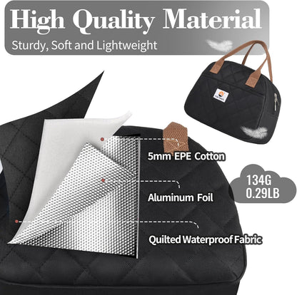 CaCTOUR Lunch Box for Women Girls Teens,Cute Lunch Box Cooler Bag, Portable Insulated Small Lunch Bag Women Reusable Corduroy Lunch Tote for Work/Travel/Picnic/School (Dog Green,Small)
