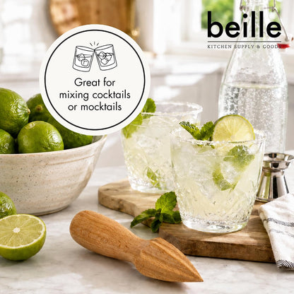 Beille Natural Beechwood Handheld Citrus Reamer, 6.5 Inches