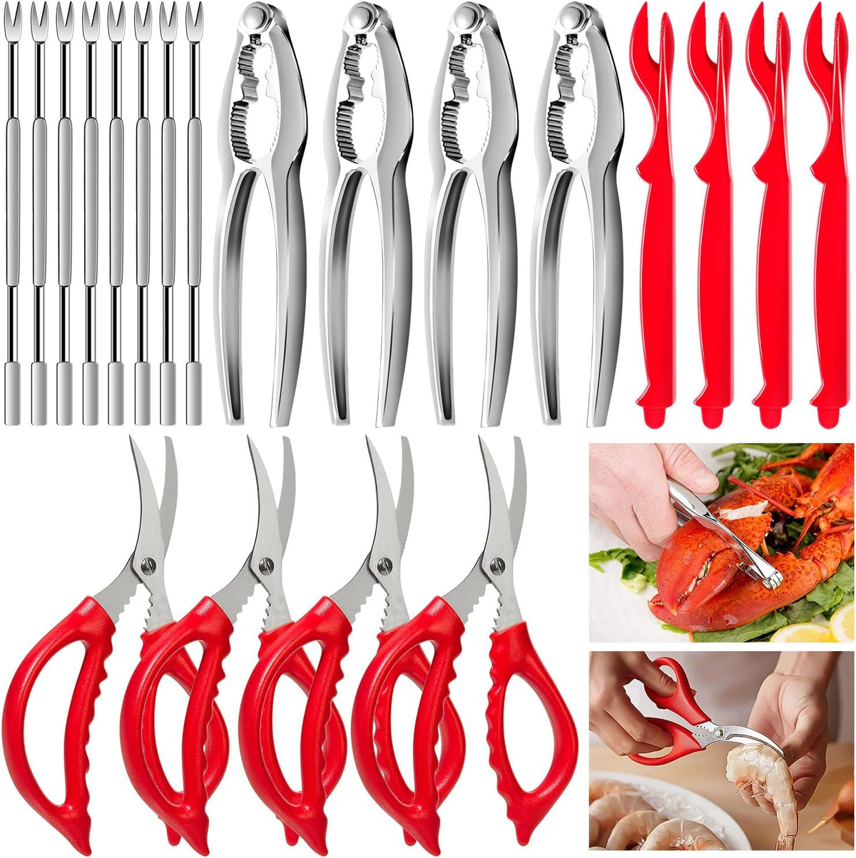 10 Pcs Seafood Tools Set, Crab Lobster Crackers