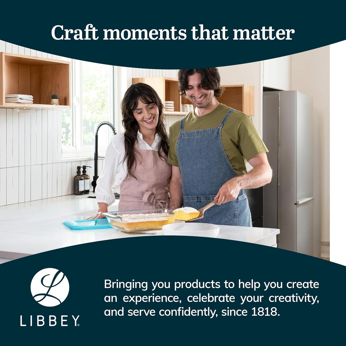 Libbey Baker’s Premium 2 Piece Glass Pie Plate, Stackable, Space Saving Casserole Dish Set with Lids, Glass Baking Dish Set for Fruit Pies, Quiches