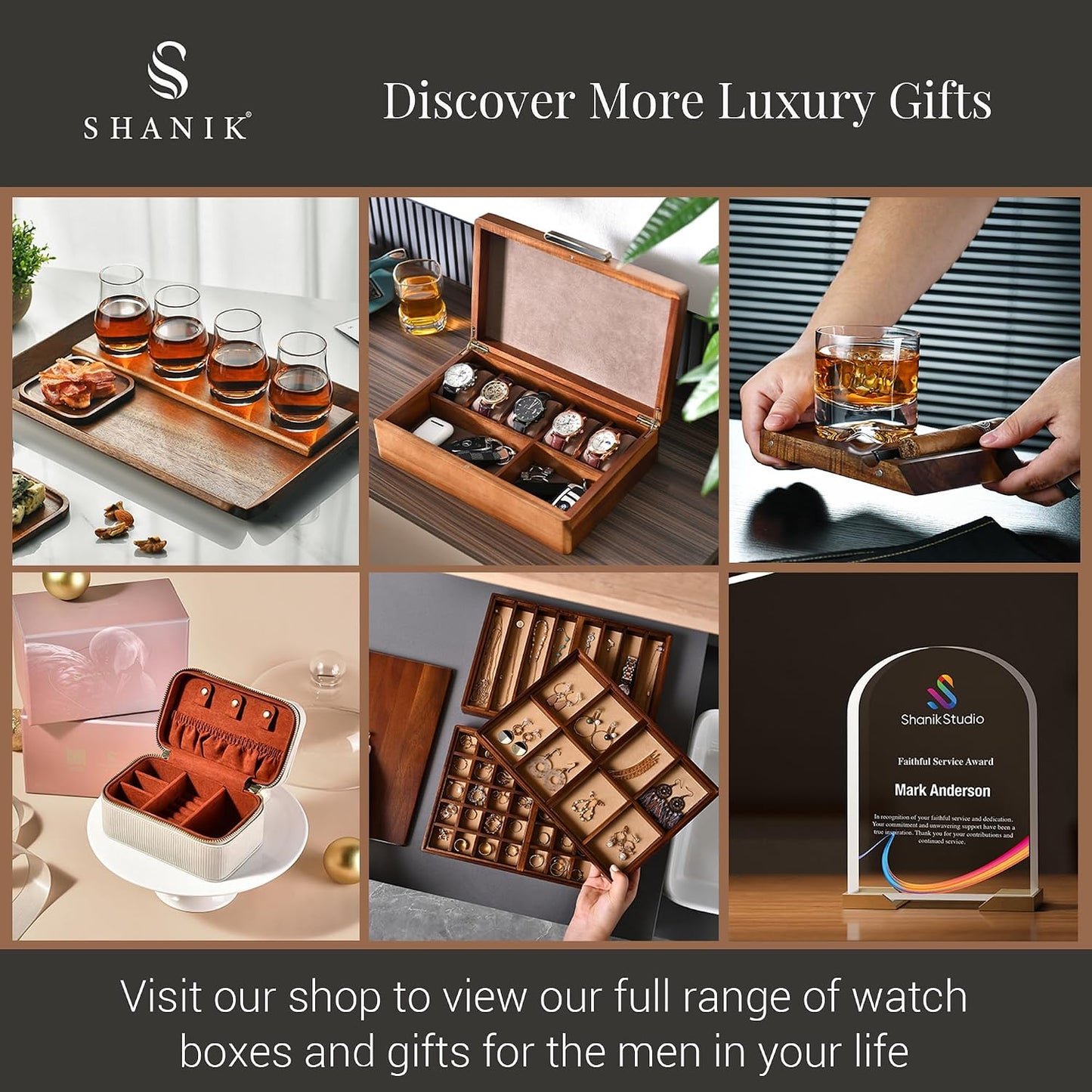 Shanik Acacia Wood Lazy Susan Cheese Board Set – Rotating Charcuterie Platter, Elegant Serving Tray for Appetizers, Snacks, Parties & Weddings