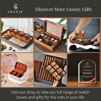 Shanik Acacia Wood Lazy Susan Cheese Board Set – Rotating Charcuterie Platter, Elegant Serving Tray for Appetizers, Snacks, Parties & Weddings