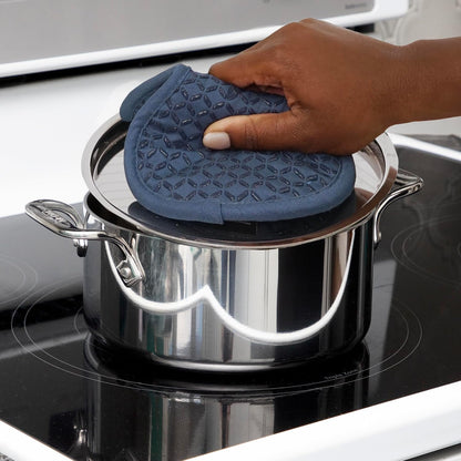 All-Clad Premium Pot Holder: Heat Resistant up to 500 Degrees - 100% Cotton, 10"x8" Hot Pad for Kitchen and Barbecue, 2-Pack, Indigo