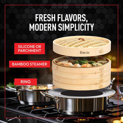 Helen's Asian Kitchen Steaming Ring, 11-Inch, Fits 8-Inch To 11-Inch Steamers, Pot Adapter For Steamed Dumplings, Bao, Vegetables, And Steam Cooking Tasks