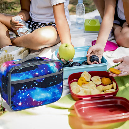 Kulle Space Lunch Box for Kids, Insulated Lunch Bag for Boys, Large Capacity Thermal Tote for School, Office, Daycare - Rocket Design, Washable & Leakproof