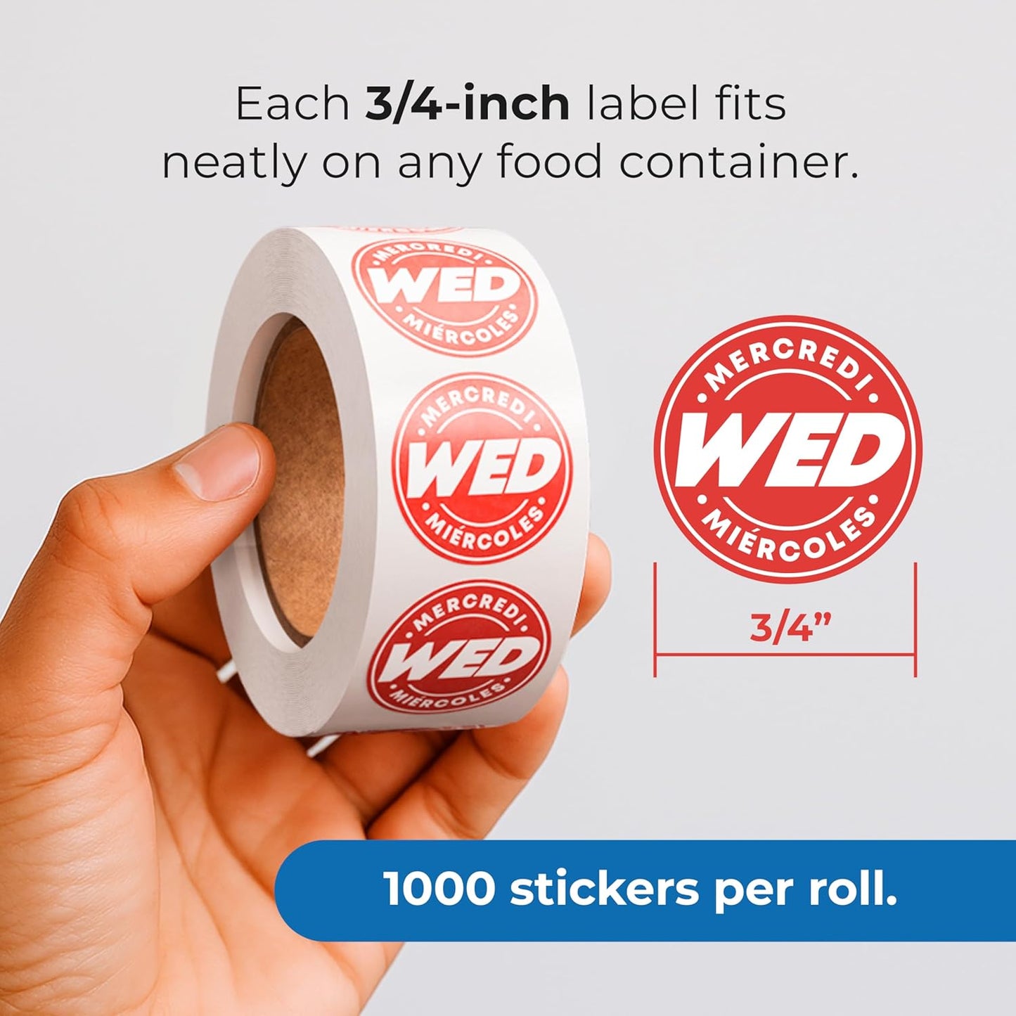 Easy Identification Date Stickers 7,000 Days of the Week Stickers – Sunday 3/4" Days of the Week Food Labels – Day Dots for Food – Restaurant Supplies – Best By Commercial Kitchen Supplies