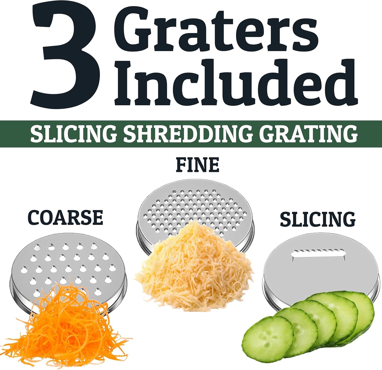 Priority Chef Stainless Steel Mixing Bowls with Lids Set, 3 Grater Attachments, Airtight Lids, Non-Slip Silicone Base Mixing Bowl Set, Large Prep Metal Mixing Bowls for Kitchen, Black