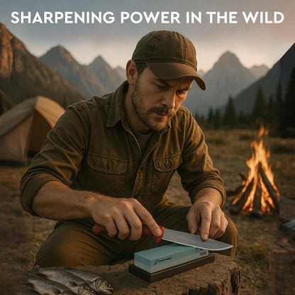 Sharp Pebble Whetstone Knife Sharpening Stone Kit - 2 Sided 400/1000 Grit