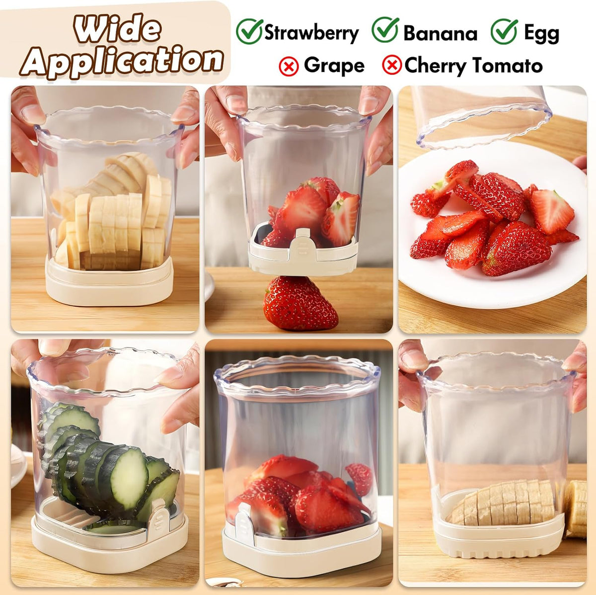 Creative Strawberry Slicer, Detachable Cutter with Push Plate (Green)