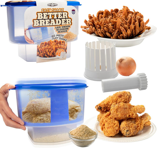 COOK'S CHOICE Original Better Breader with Onion Blossom Maker Kitchen Set