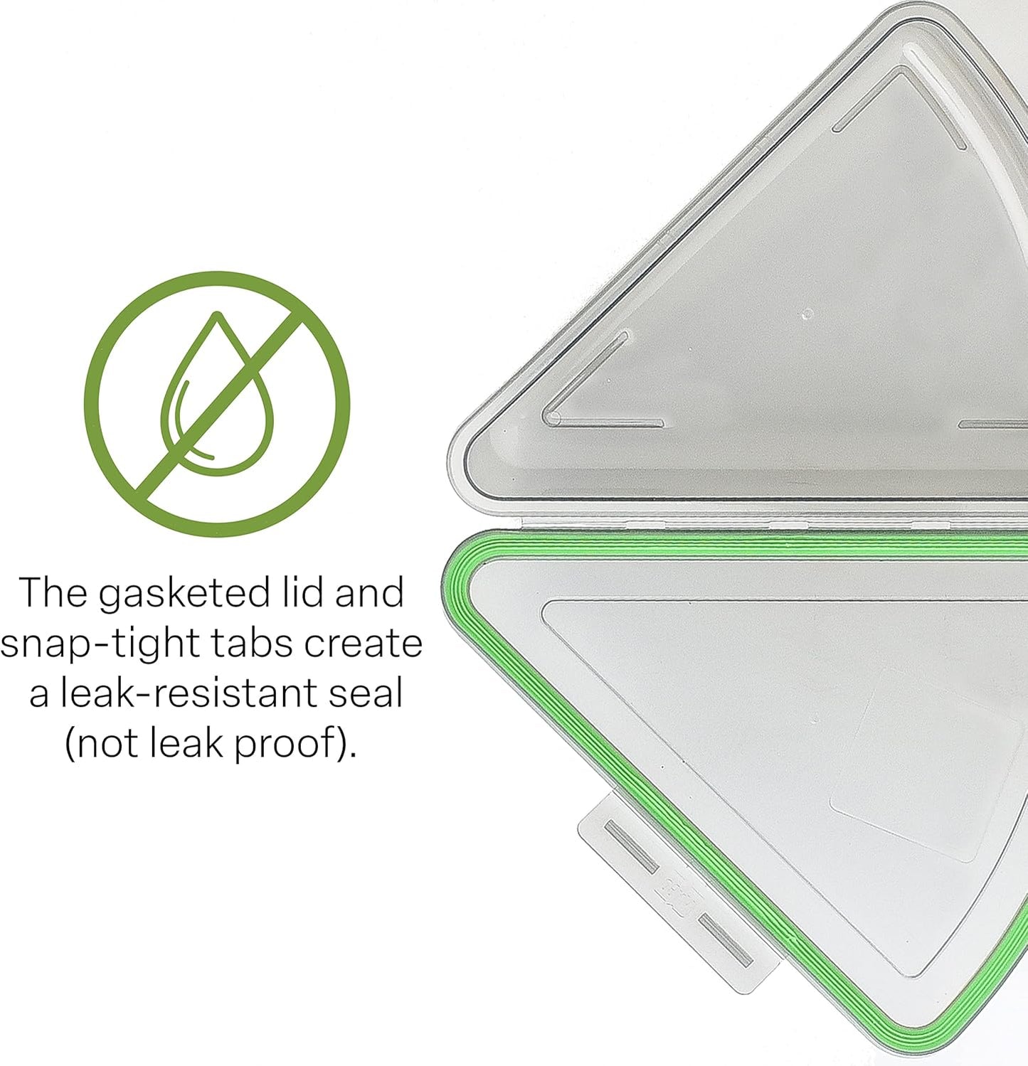 MyGo Container Large To-Go 3-Compartment Food Containers, Pack Of 3, 9-3/8" X 9-3/8" X 2-1/2", Reusable, Microwave Safe, NSF Certified, Smoke/Green