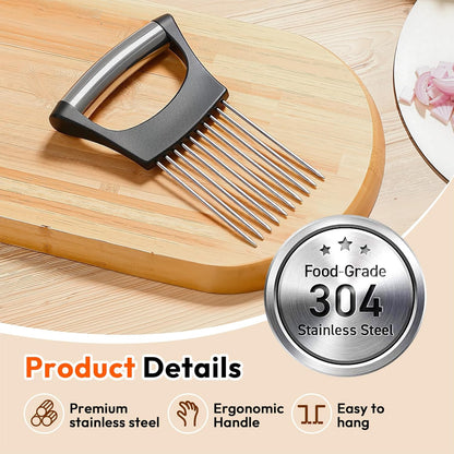 Onion Slicer with Cover, Onion Cutter, Meat Tenderizer Tool (Black)