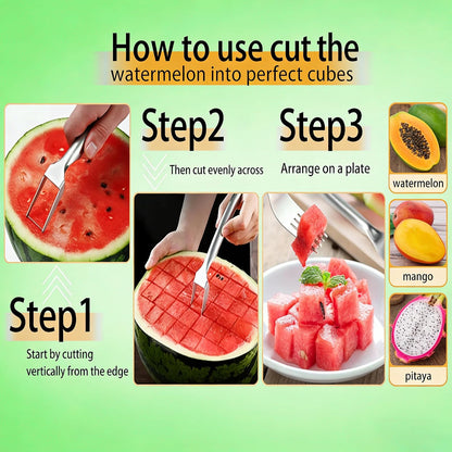 Watermelon Slicer Cutter,Fruit Cutter with Fork(2PCS)