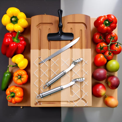 2pcs Stainless Steels Pepper Seed Corer Remover, Stainless Steel Tool, Chili Corer Remover with Serrated Slice and Handle Kitchen Tools Fruit and Vegetable