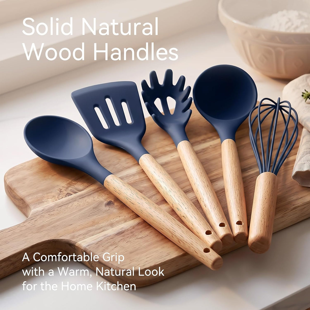 Silicone Kitchen Utensils Set, Heat-Resistant Cooking Utensils, BPA-Free