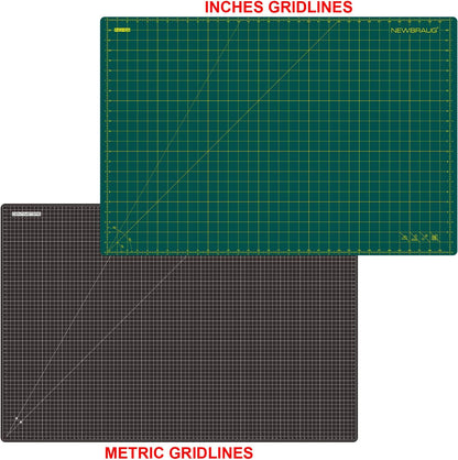 NEWBRAUG 36'' × 48'' Large Self Healing Cutting Double Sided 5-Ply Mat, Big Cutting Board for Rotary Cutting, Quilting, Sewing, Craft, Fabric & Scrapbooking(Green/Black)