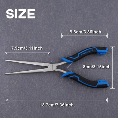 SPEEDWOX Long Reach Bent Needle Nose Pliers With Smooth Jaw Angled Needle Nose Pliers For Jewelry Making Fish Bone Pliers Tweezers Bent Chain Nose Pliers For Wire Bending And Small Object Gripping