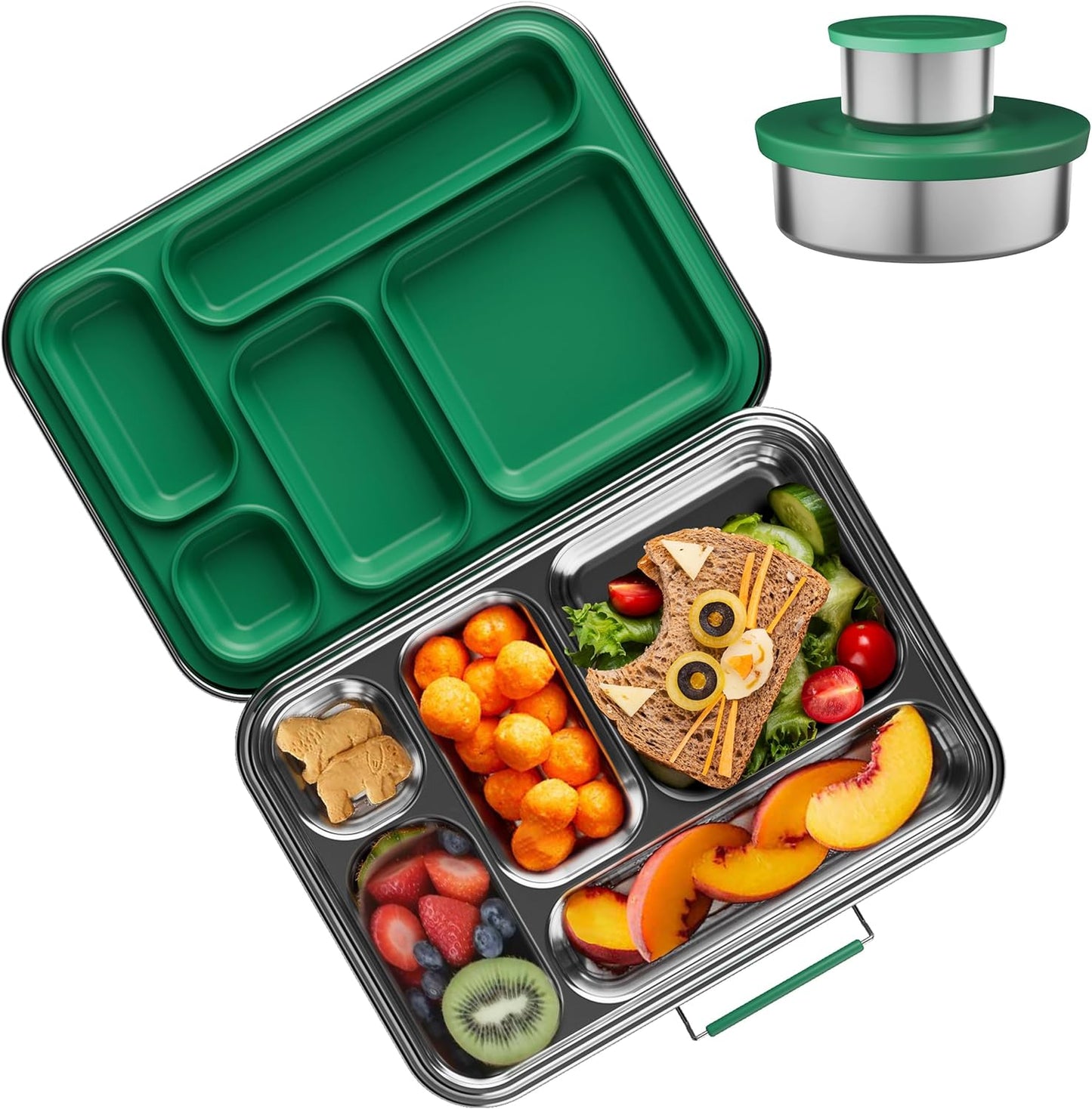 AOHEA Stainless Steel Bento Box Kids, Kids Metal Bento Lunch Box BPA Free Lunch Box Containers 304 Stainless Steel Bento Box for School and Office(Bule)