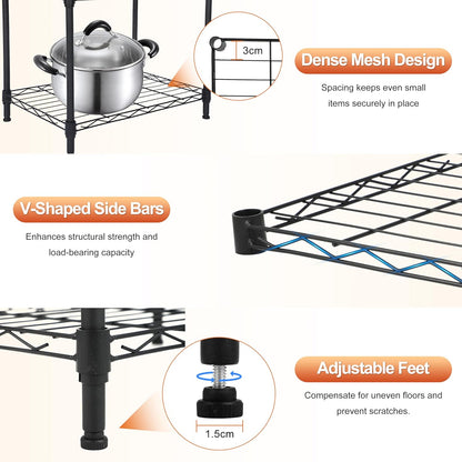Whitmor 2-Wire Shelving Unit, Metal Storage Shelves, Stacking Shelf with Basket, Easy Assembly Home Organizer for Pantry, Kitchen, Garage, Plant