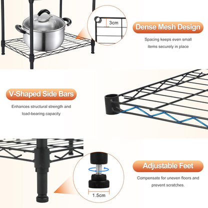 Whitmor 2-Wire Shelving Unit, Metal Storage Shelves, Stacking Shelf with Basket, Easy Assembly Home Organizer for Pantry, Kitchen, Garage, Plant