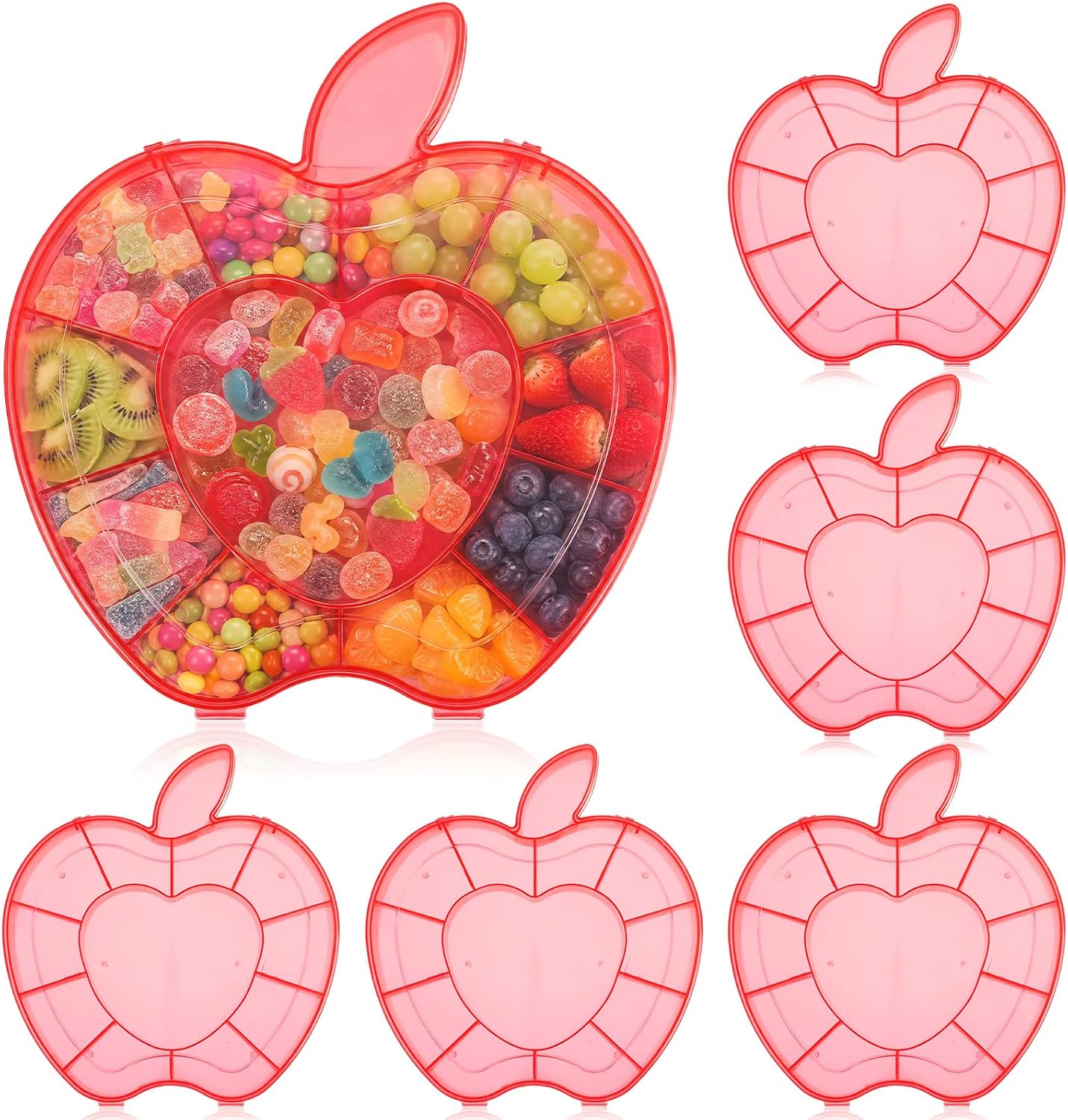 Cunno 6 Pack Valentines Day Containers Butterfly Shaped Food Containers Large Plastic Snack Box Food Storage with Handle Divided Serving Tray Portable Jewelry Organizer for Candy Fruit Purple