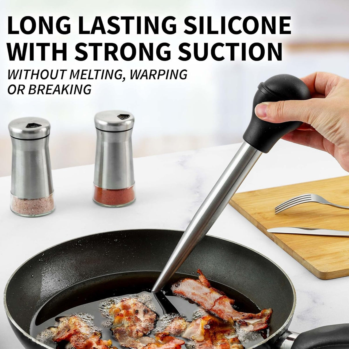 Zulay Kitchen Stainless Steel Turkey Baster
