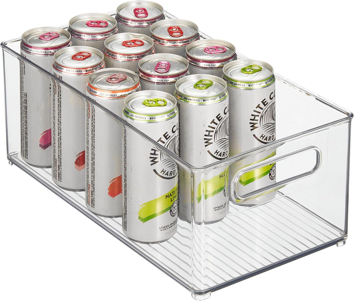 iDesign Stackable Fridge Bin, Set of 4, Clear | Kitchen Storage Bin, For Pantry, Cabinets, or Fridge