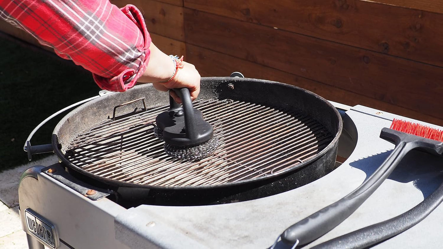 5 Pc. High Temperature Grill Cleaning Kit with Nylon & Wire Brushes, Heat Resistant Glove, Black