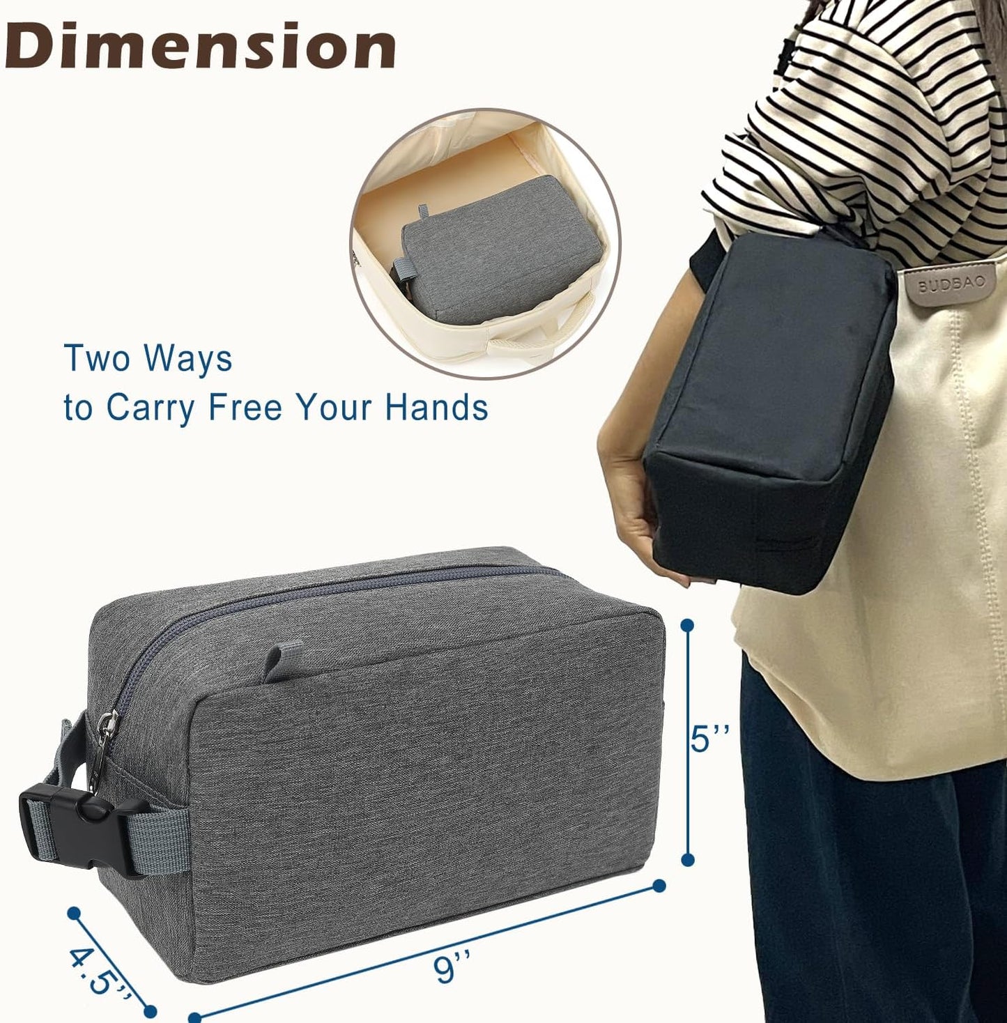 FlowFly Small Insulated Lunch box Portable Soft Bag Mini Cooler Thermal Meal Tote Kit with Handle for Work & School, Black