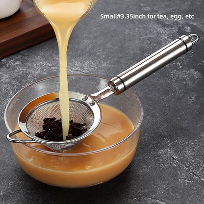 Fine Mesh Strainer with Handle Tea Sifter Stainless Steel Sieve